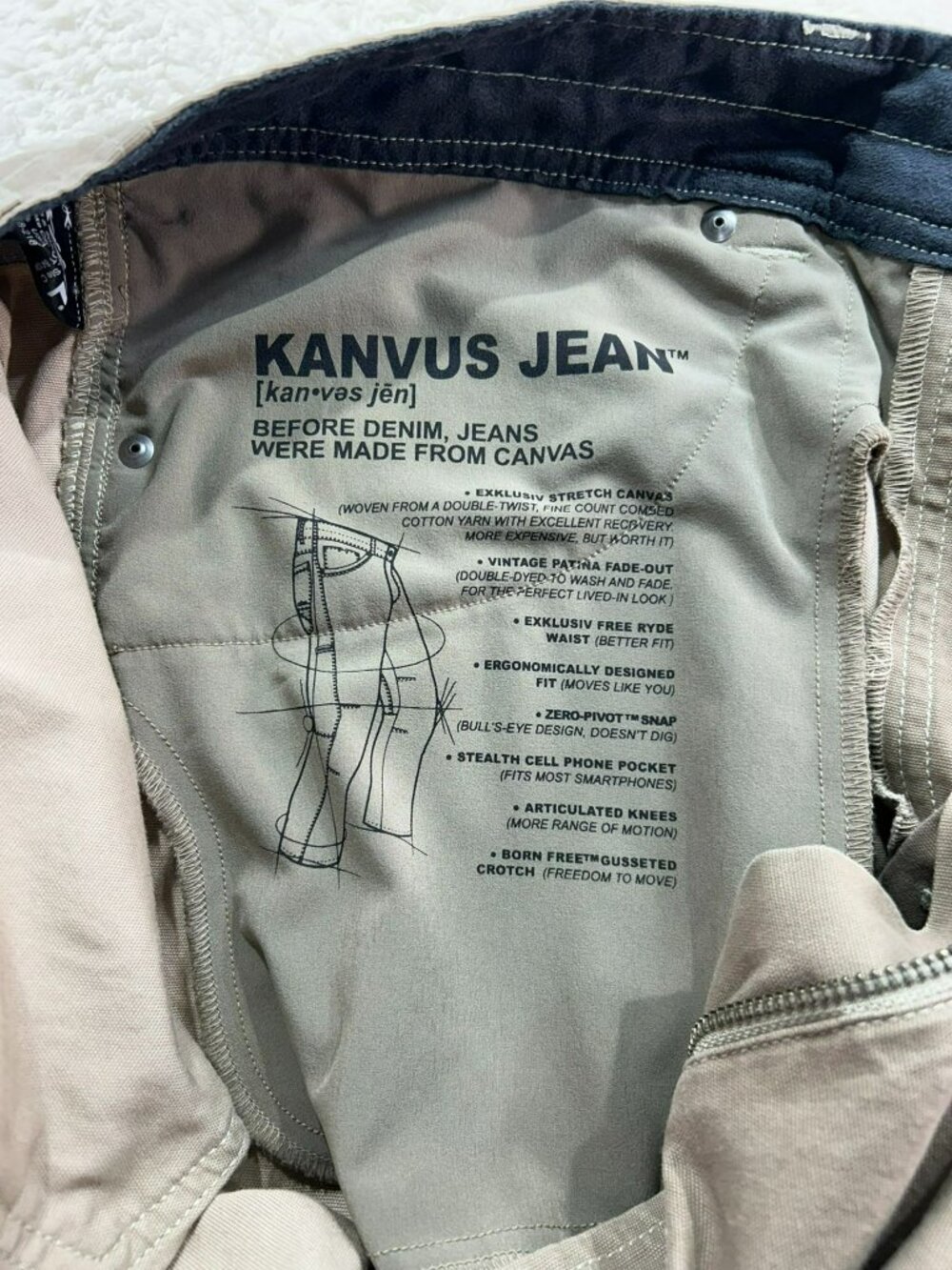 Kühl Mens Kanvus Jeans Canvas Pants 38x30 Khaki Casual Outdoor Durable - Picture 4 of 5